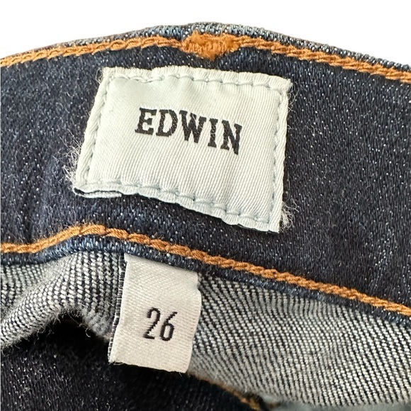 EDWIN Jeans Elin Mid Rise Straight Leg Crop Blue Women Size 26 NWT - Picture 13 of 13